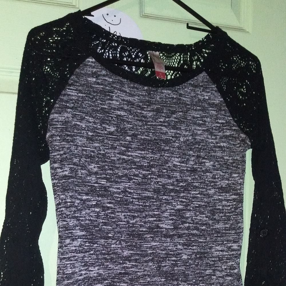 Grey and Lace Shirt